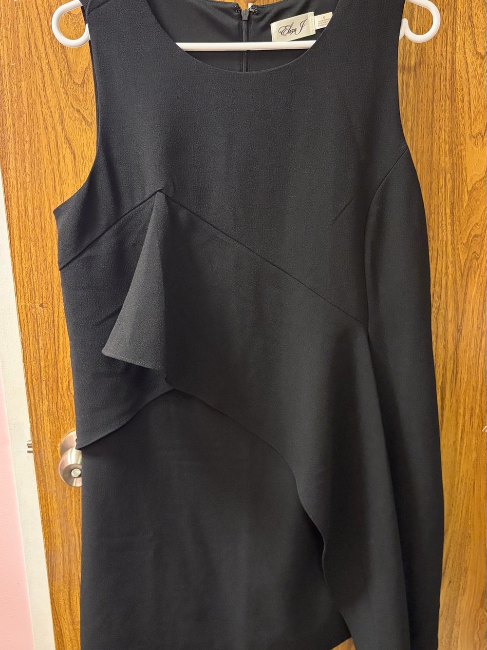Black Sleeveless Ruffle Sheath Dress